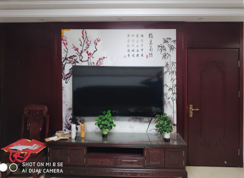 通州中式家庭装修电视柜效果展示