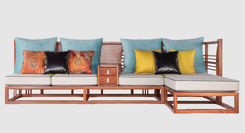 通州中式家居装修实木沙发组合家具效果图